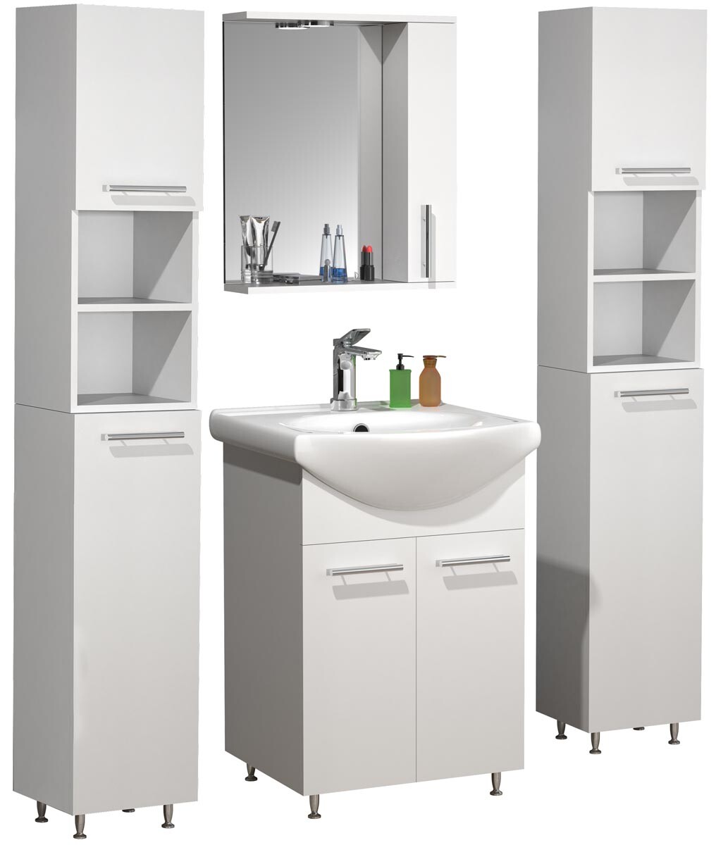 5-dielna umývadlová skrinka Lisalo M, biela