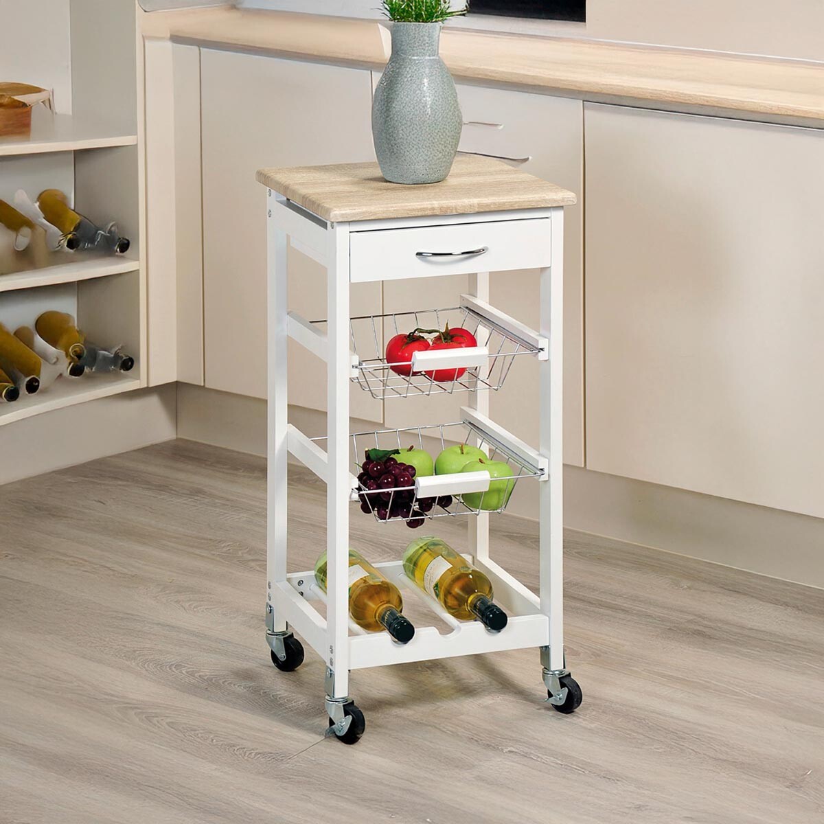 Kuchynský vozík biely