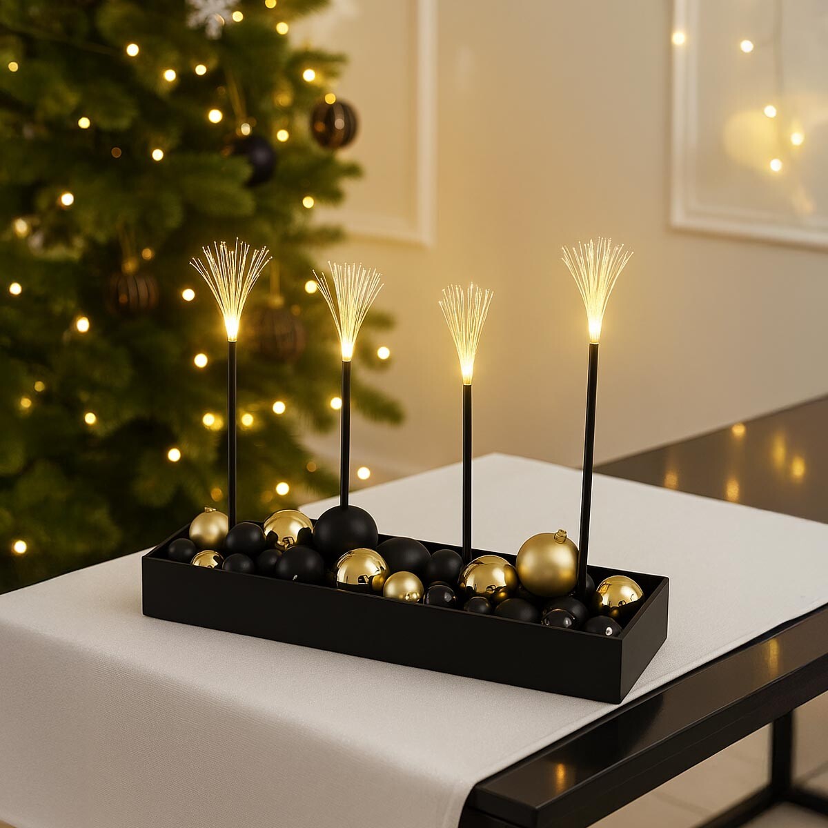 Magická dekorácia LED, čierna