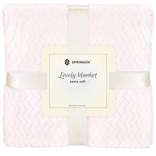 Obojstranná plyšová deka 70x160cm - cik cak - púdrová ružová