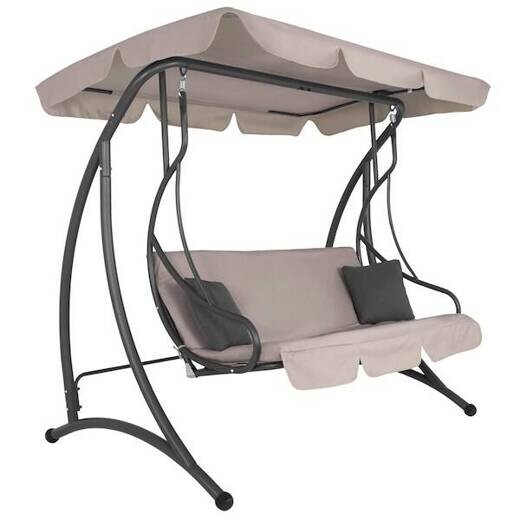 Záhradná hojdačka Daisy s polohovateľnou strieškou - 3miestna - béžová