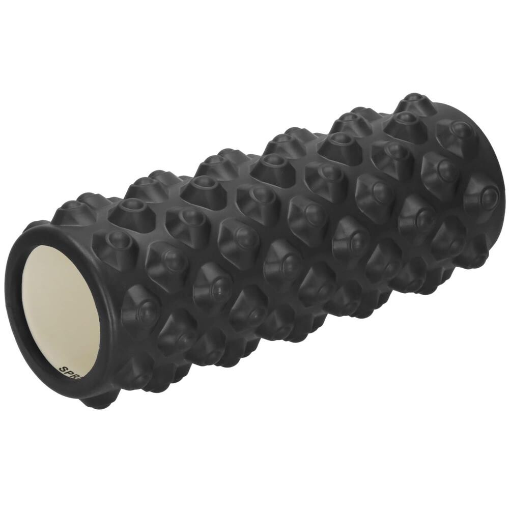 Masážny penový valec s výstupkami - 33x10,5 cm - čierny