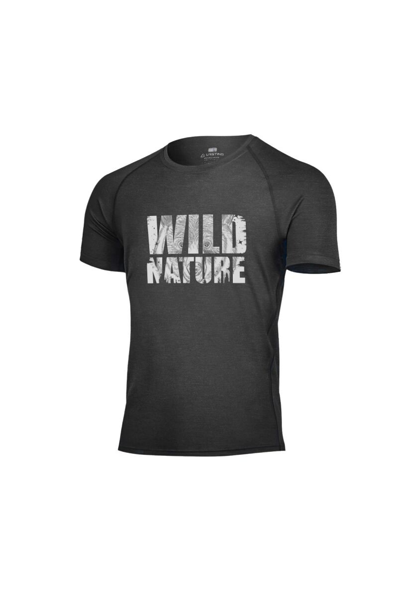 Lasting pánske merino tričko s tlačou GRIZLY šedé Veľkosť: XL 8595067902111