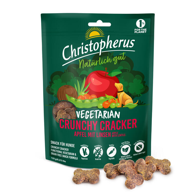 Christopherus Dog Crunchy Cracker Vegetarian Apple with Lentils 125 g