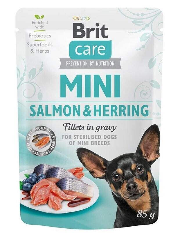 Brit Care Mini Salmon&Herring sterilised fillets in gravy 85g