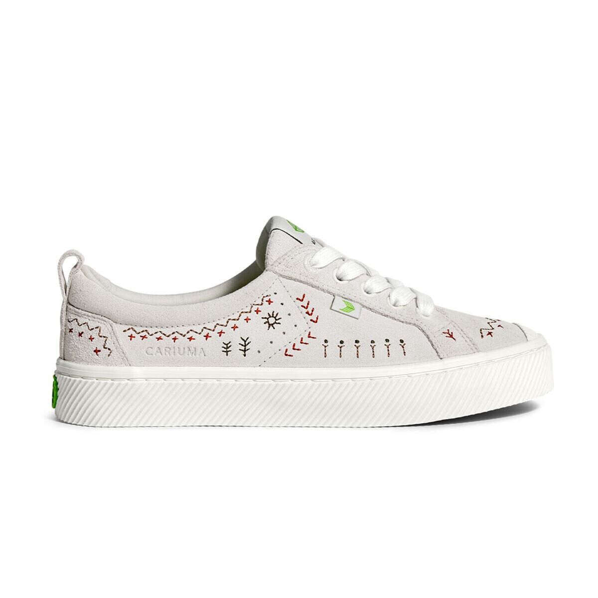 Dámské volnočasové boty Cariuma OCA Low Smoke White Suede Embroidered Sneaker