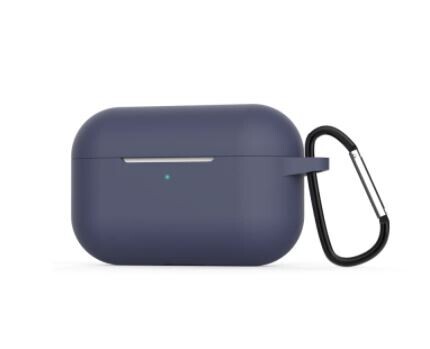 Silikónové púzdro pre Airpods Pro s karabínou - Tmavo modrá