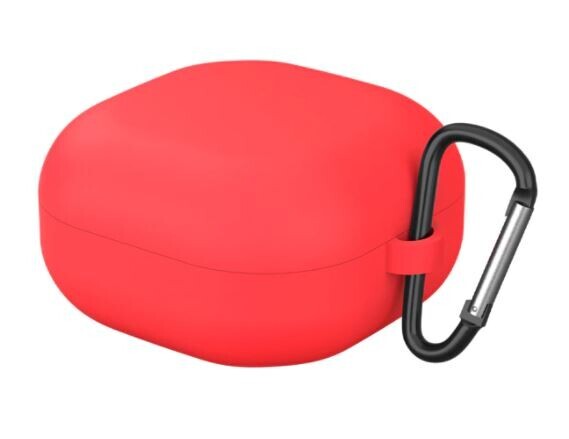 Silikónové puzdro pre Samsung Galaxy Buds 2, Live a Pro s karabínou - Červená