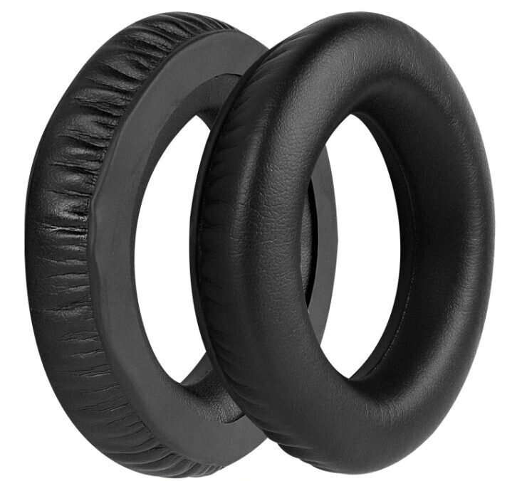 Náhradné náušníky pre slúchadlá Sennheiser MM500X, MM550X, PX360, PX360-BT, PXC360-BT - Čierne, kožené