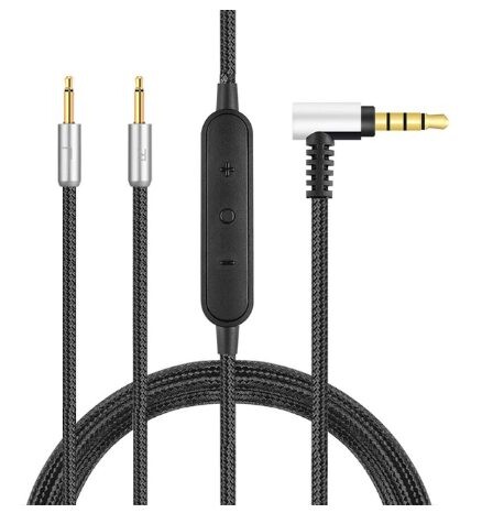 Audio kábel s ovládacím panelom pre slúchadlá Sennheiser - Čierno strieborný