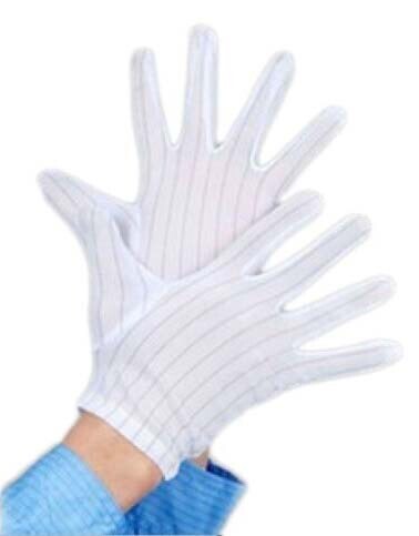 Nylonové antistatické rukavice - Prúžkované, biele