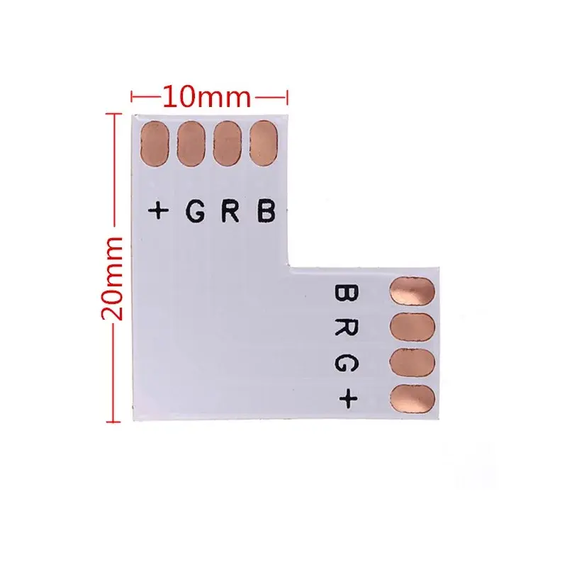 L pre LED pásiky, 4-pin, 10mm