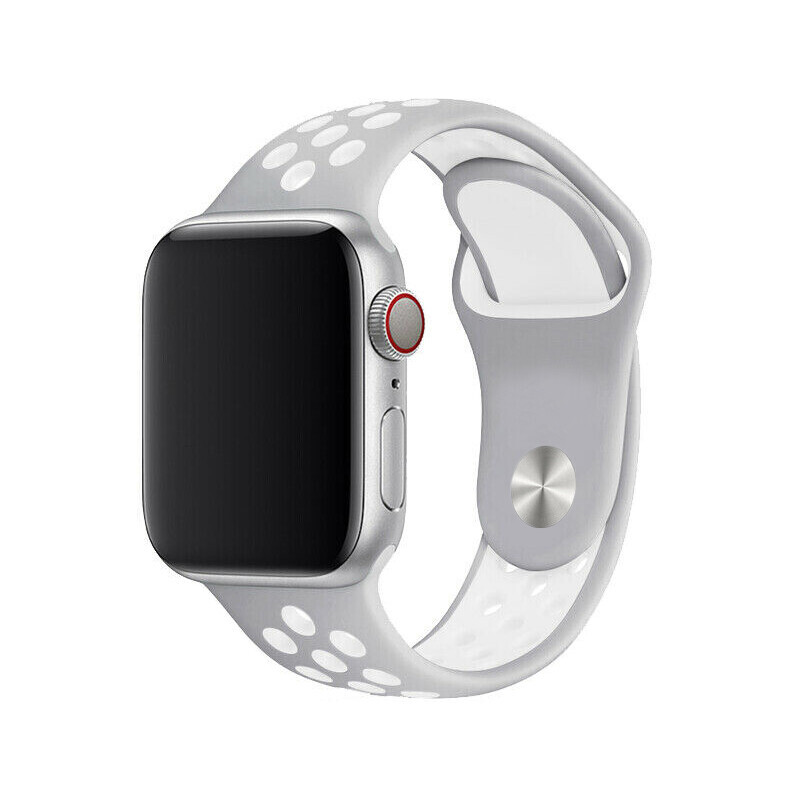 Športový remienok na Apple Watch - Striebornobiely Veľkosť: 38/40/41/42mm, Obvod: M-L (stredný až väčší obvod zápästia), Farba: Silver White