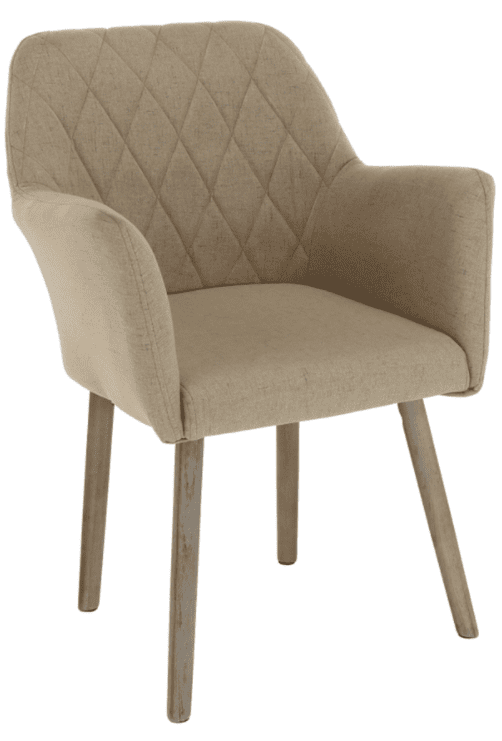 Jedálenské kresielko EKIN — buk patinovaný, látka, béžová