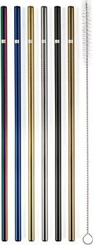 G21 BeEco Classic 6 ks, kovové, mix farieb, rovné + kefka na čistenie