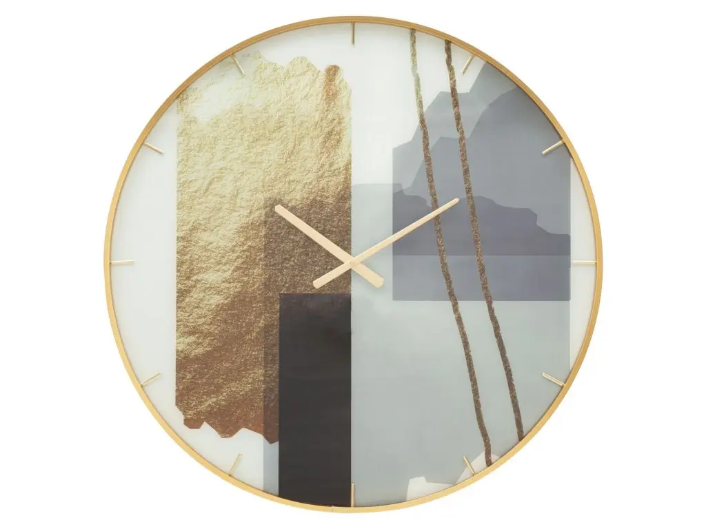 Nástěnné hodiny Glass Motif 80 cm vícebarevné/zlaté