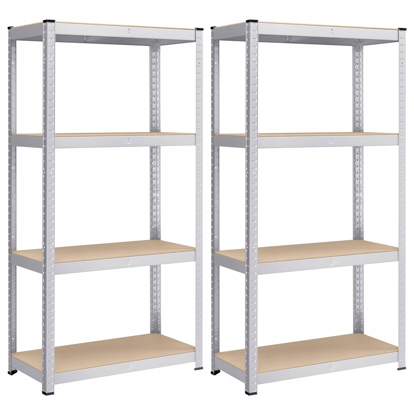 Sada regálů Regmet 2 ks 160 cm hnědá/stříbrná