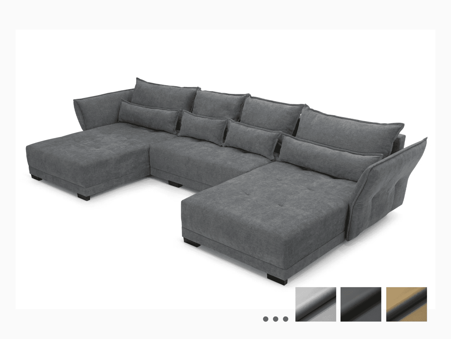 Sofiland COMFORT DELUXE U - celočalúnená sedačka - poťah Monolith - rozkladacia pohovka s úložným priestorom