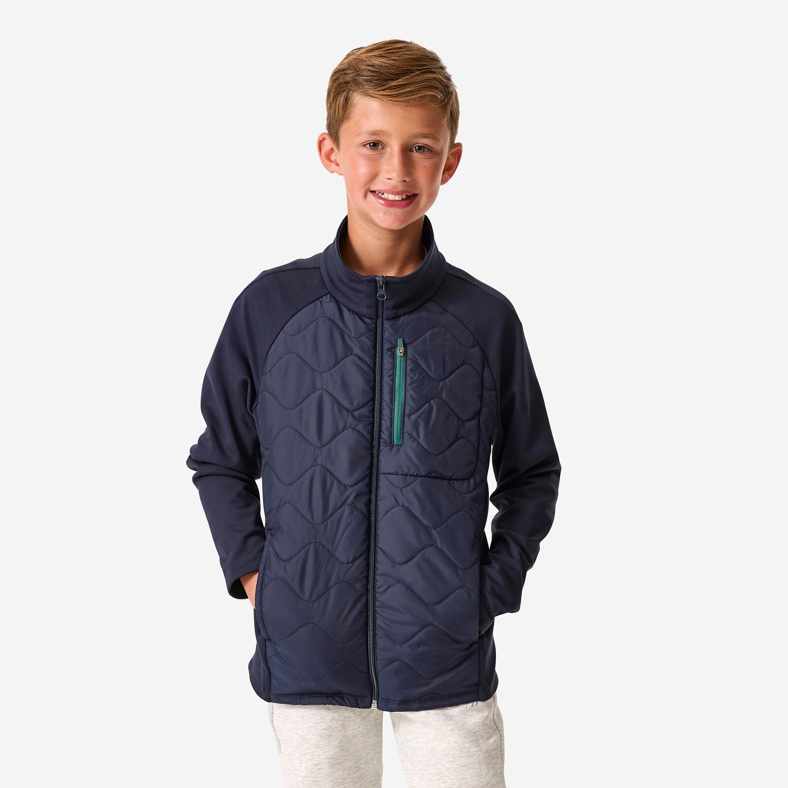 Detská hybridná bunda modro-zelená