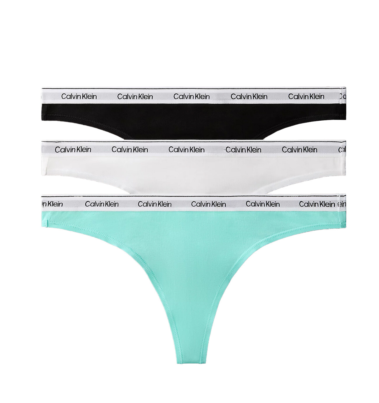 CALVIN KLEIN - tangá 3PACK Icon logo stretch cotton black & beau blue color combo - limitovaná edícia