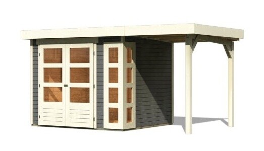 Drevený záhradný domček KERKO 3 s prístavkom 150 Lanitplast