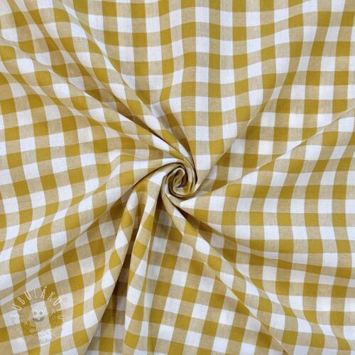 Bavlnená látka Check ochre