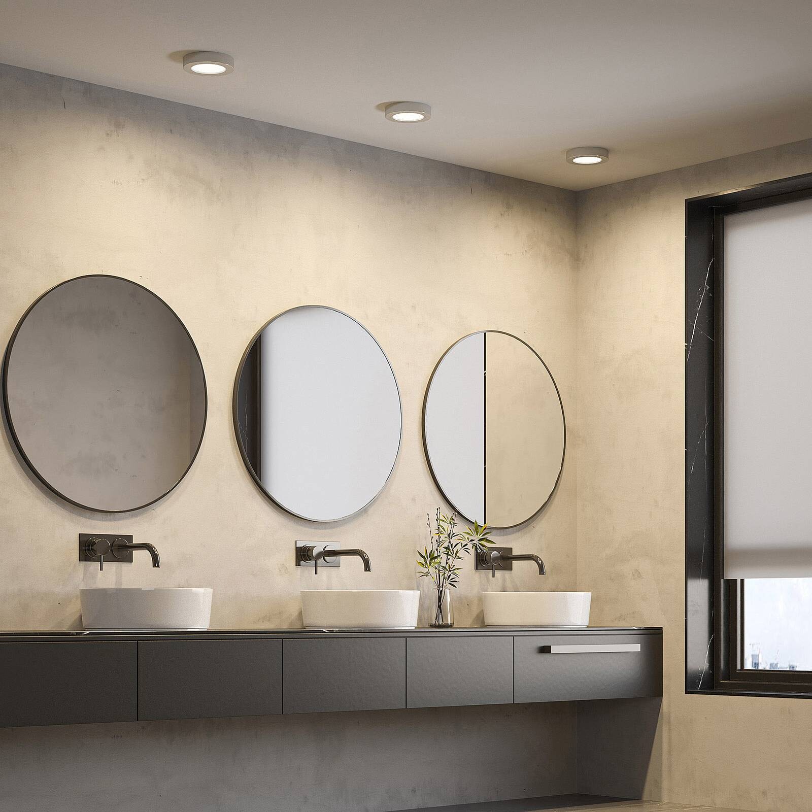 Prios LED stropné svietidlo Edwina, strieborná farba, 18 cm, sada 3 ks