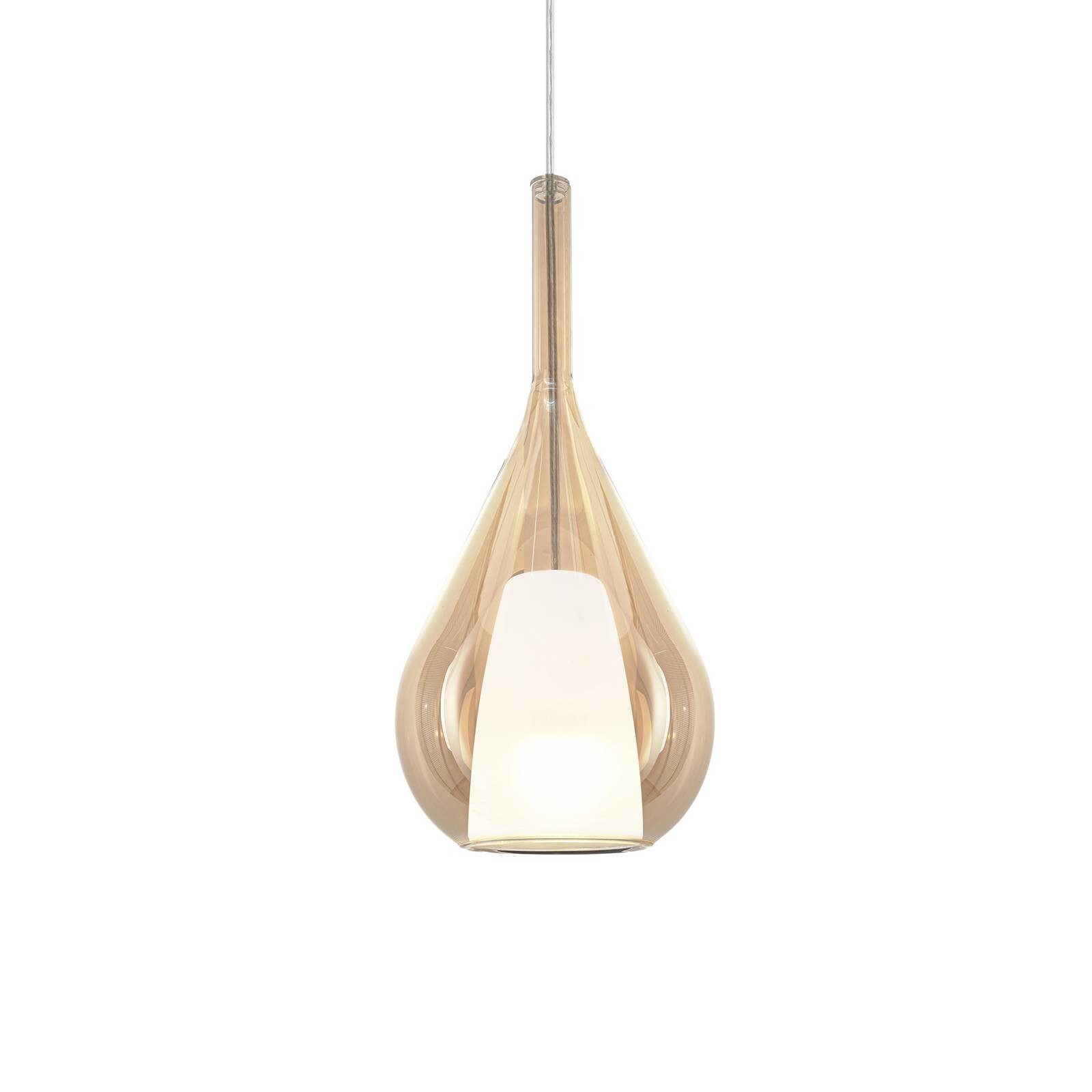 Ideal Lux závesné svietidlo Kalique 3, jantárová, Ø 18 cm