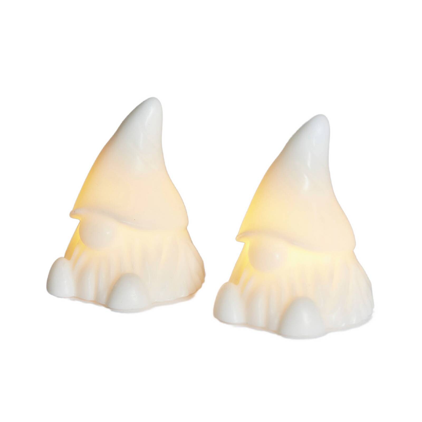 LED dekoratívna figúrka Coco, biela, výška 10 cm, sada 2 ks, vosková batéria