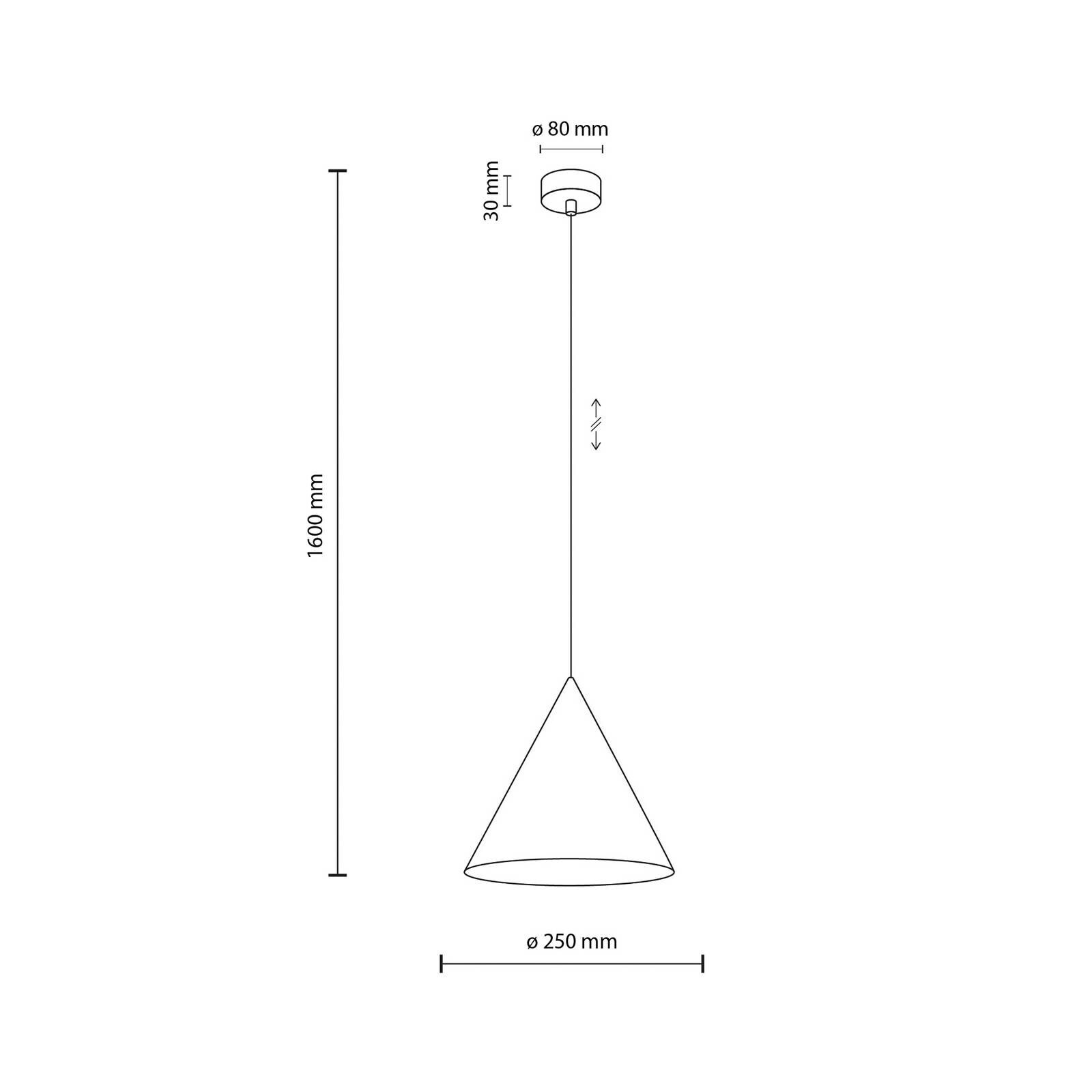 Závesné svietidlo Cono, 1-pl., Ø 25 cm, pieskové, E27