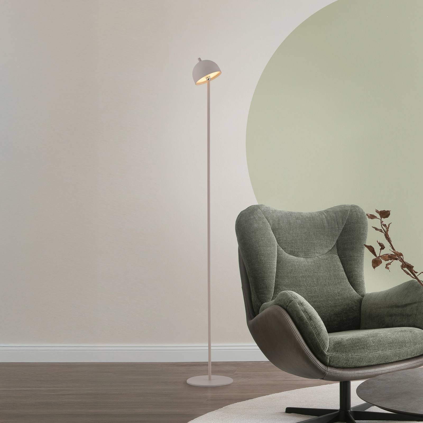 Schöner Wohnen LED stojacia lampa Bellies, piesková farba, IP54