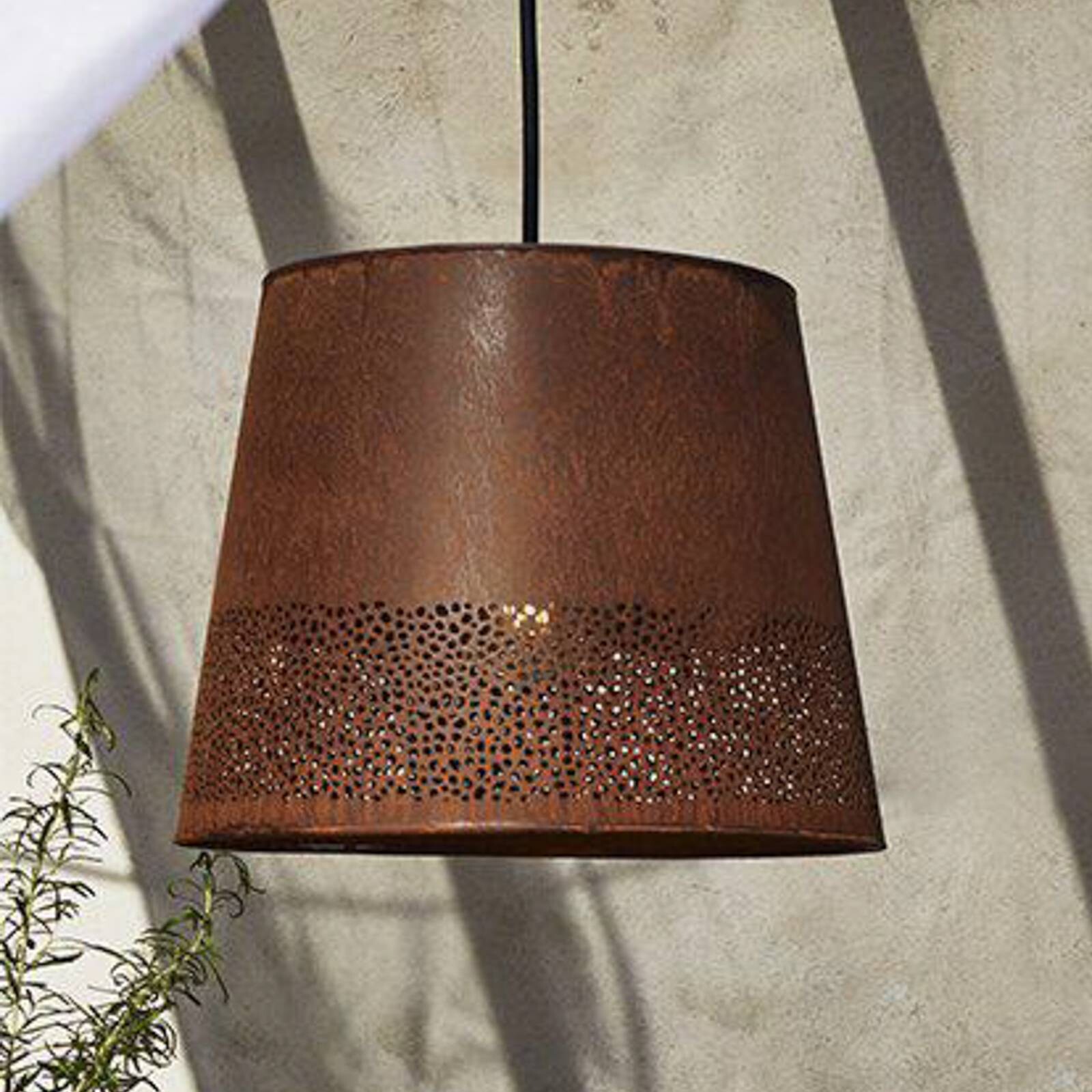 PR Home závesné svietidlo Corta, farba hrdza, zástrčka, Ø 38 cm, E27