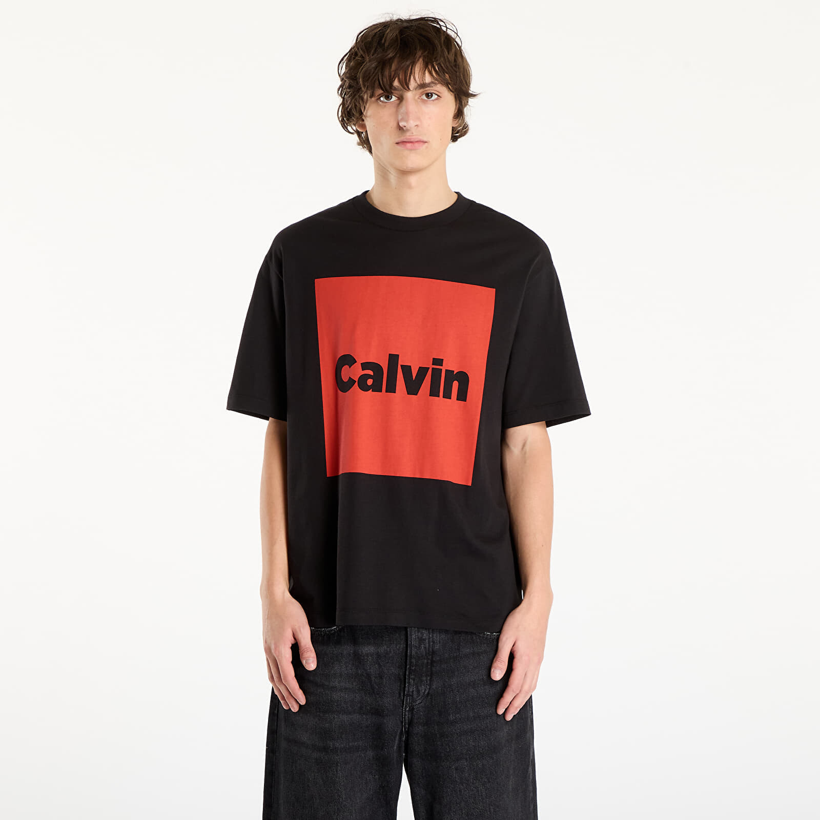 Tričko Calvin Klein Jeans Ss 16S Io Calvin Box Graphic Tee Black XL