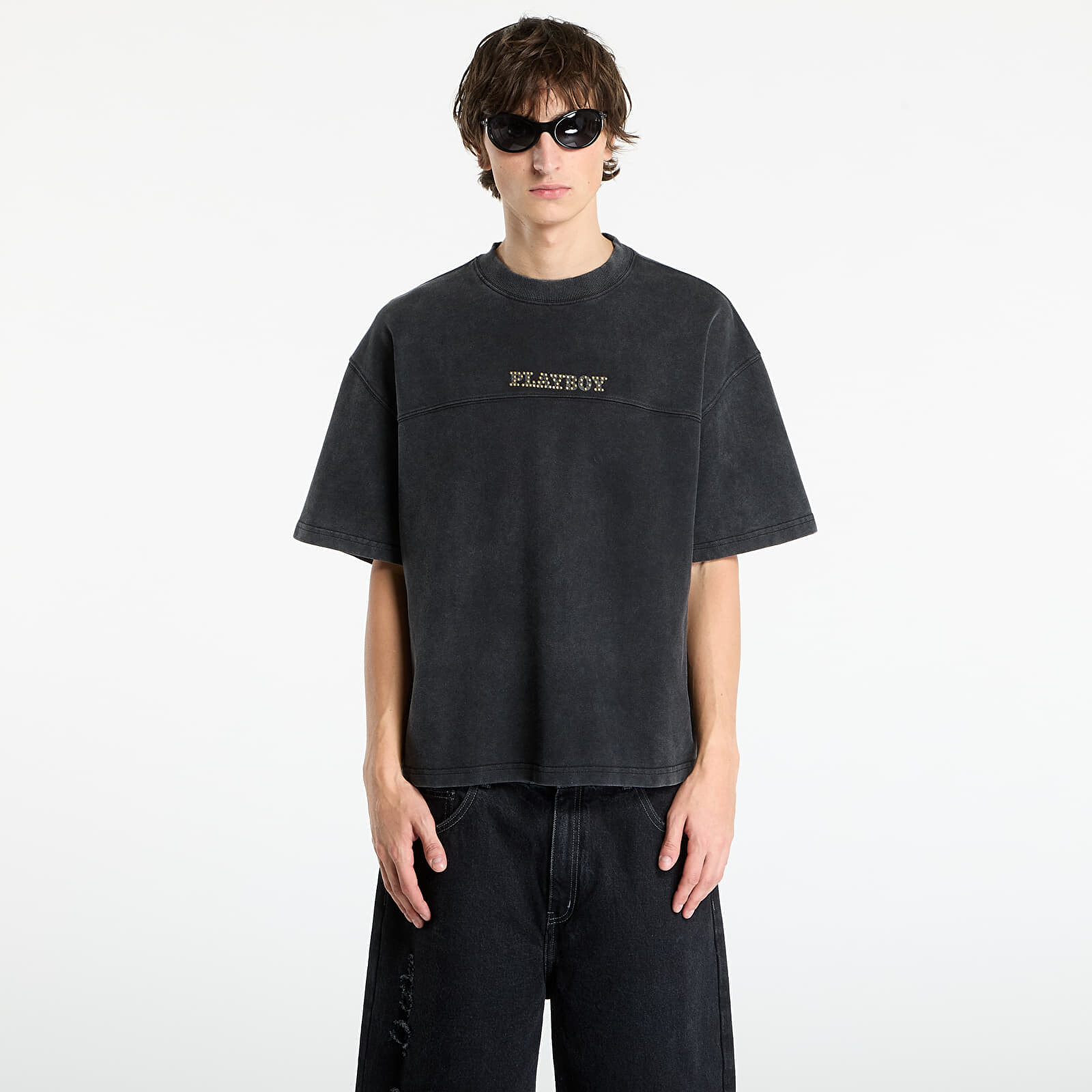 Tričko Playboy x FTSHP Washed Tee UNISEX Washed Black XXL