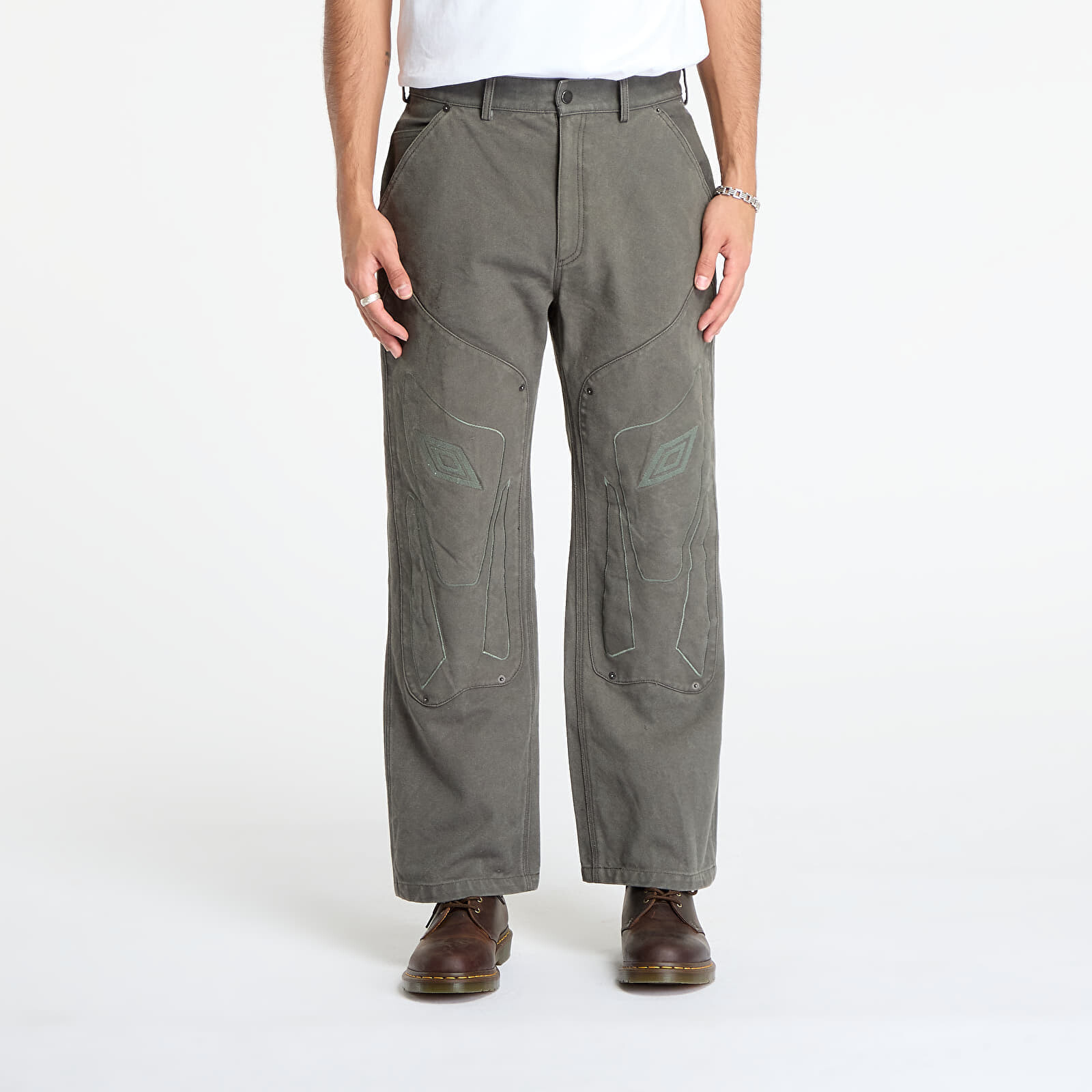 Kalhoty Umbro Shinguard Canvas Pants Dark Olive L