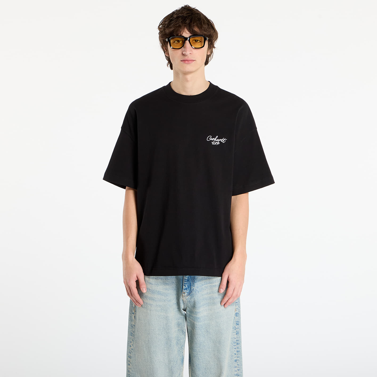 Tričko Carhartt WIP S/S Signature Script T-Shirt Black/ White XXL