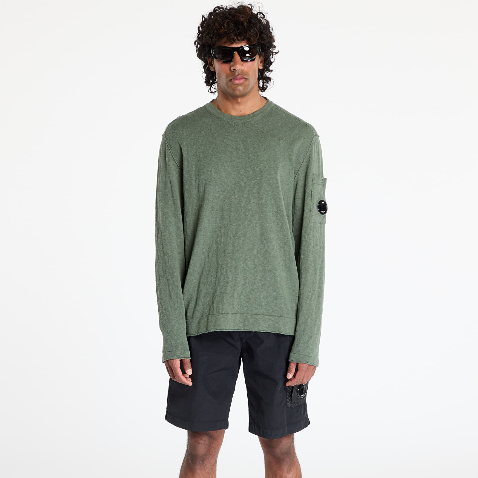 Sveter C.P. Company Distressed Sweater Thyme XL