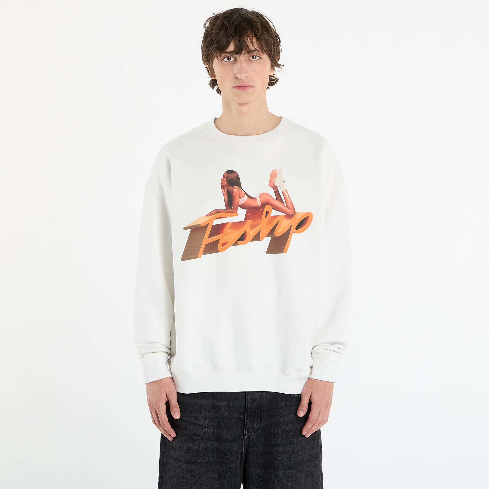 Mikina Playboy x FTSHP Crewneck UNISEX Off White XXL