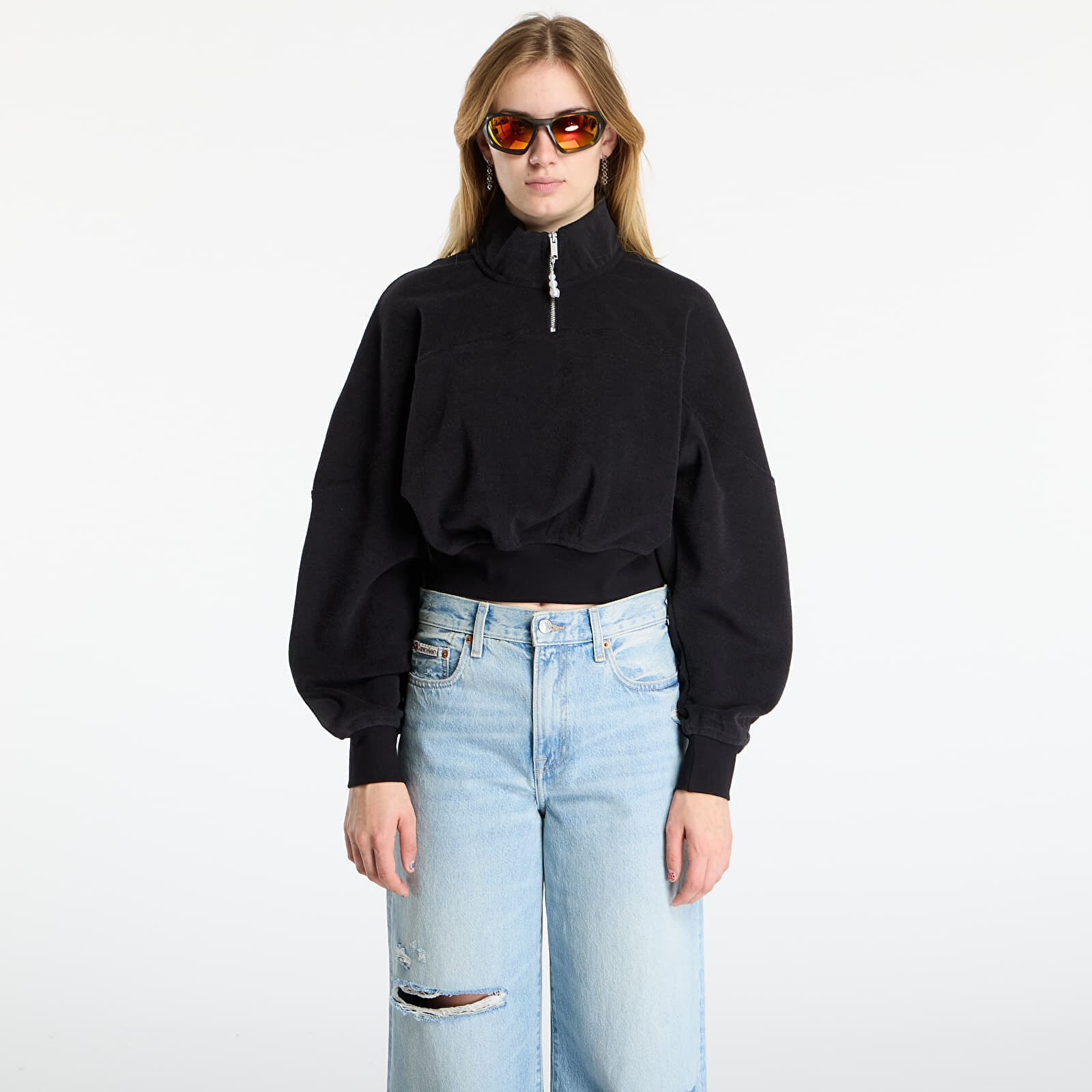 Mikina Jordan Flight Fleece Women's Quarter-Zip Top Black/ Black L