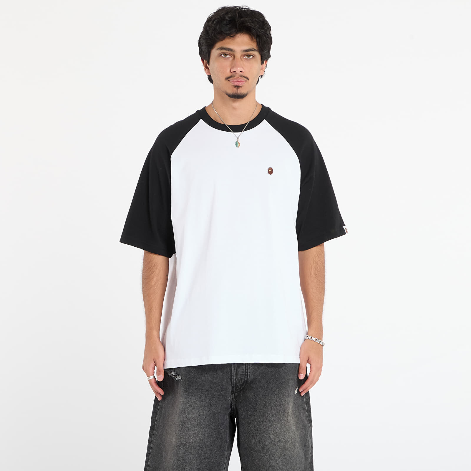Tričko A BATHING APE One Point Relaxed Fit Raglan Tee White S