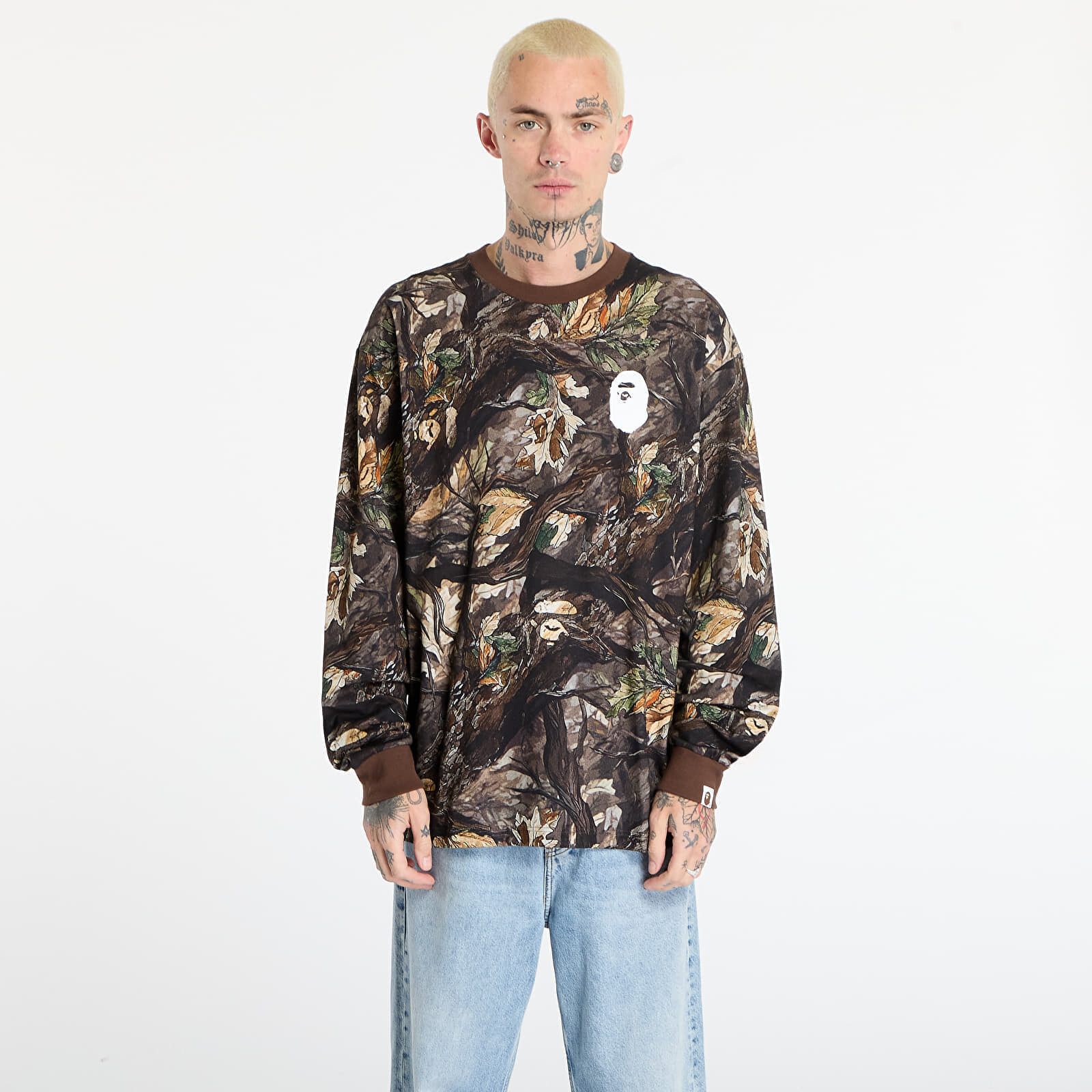 Tričko A BATHING APE Tree Edge Camo Relaxed Fit Ls Tee UNISEX Brown L