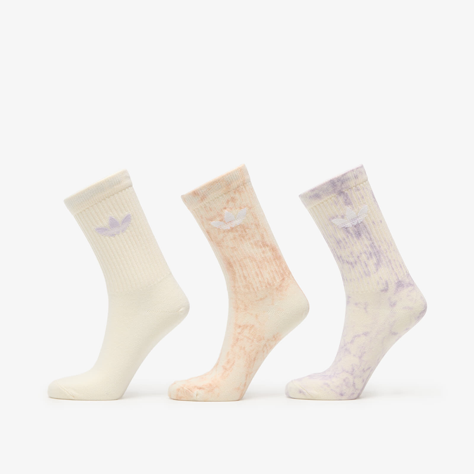 Ponožky adidas Tie Dye Crew Socks 3-Pack Halo Blush/ Silver Dawn/ Cream White M