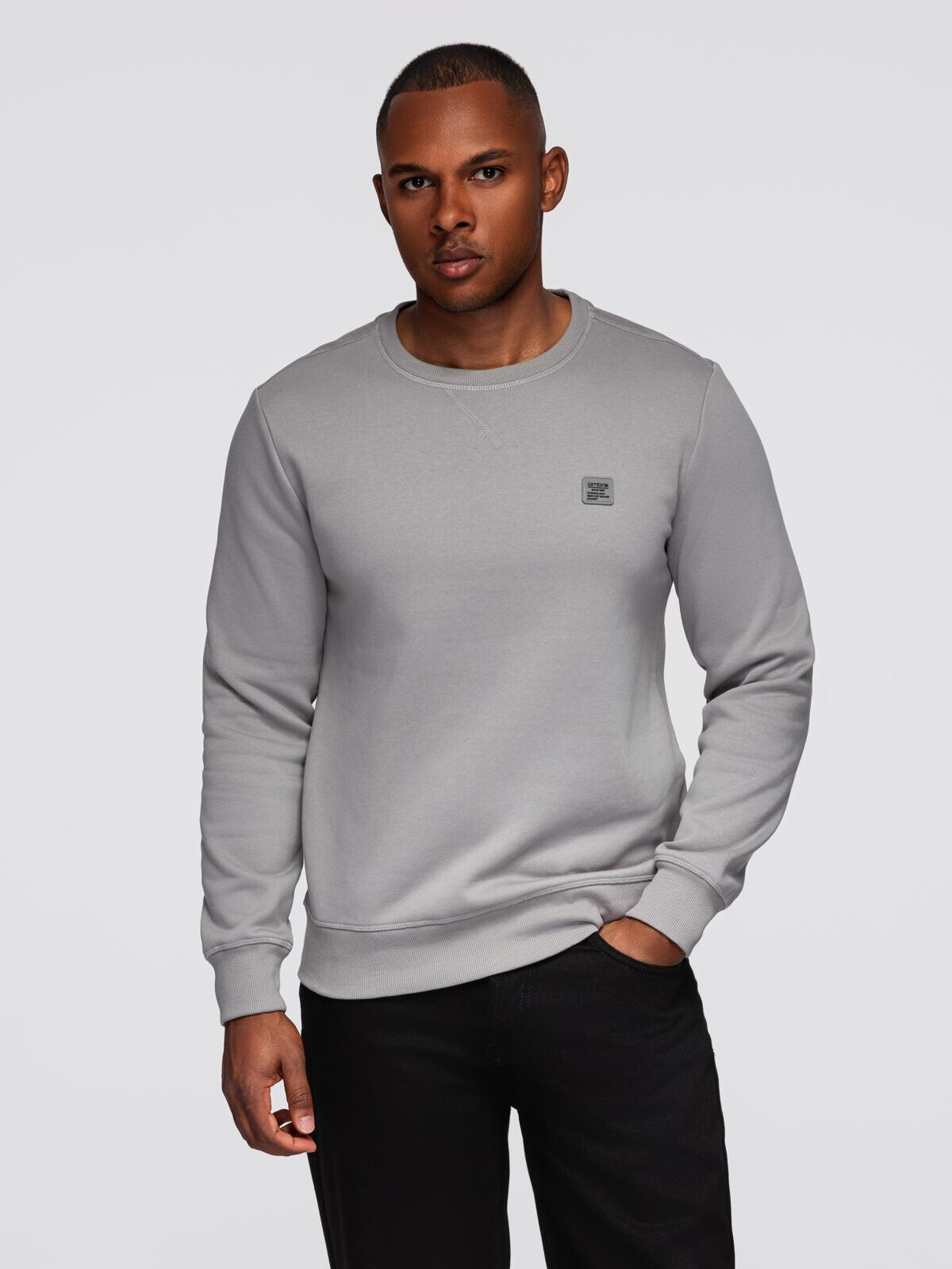 Ombre Men's classic round neck sweatshirt - grey