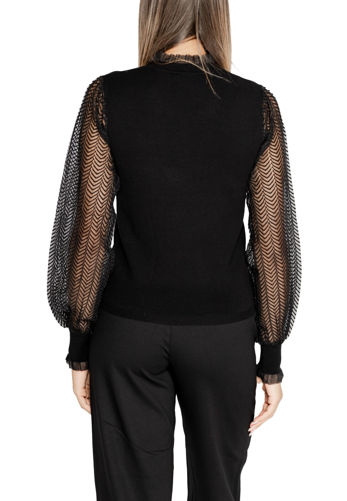 Čierny rolák s priehľadnými rukávmi