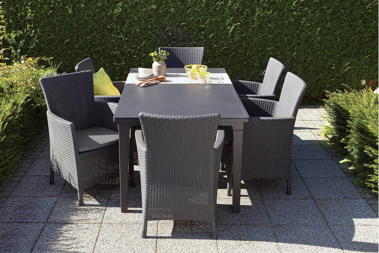 Elvisia Záhradný set RORY 6 + 1 | grafit