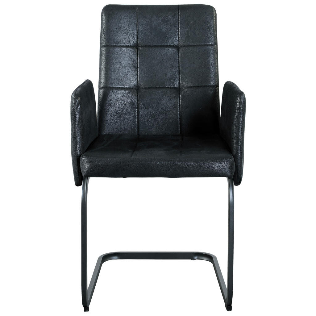 MID.YOU STOLIČKA S PODRÚČKAMI, železo, tkaná textília, čierna