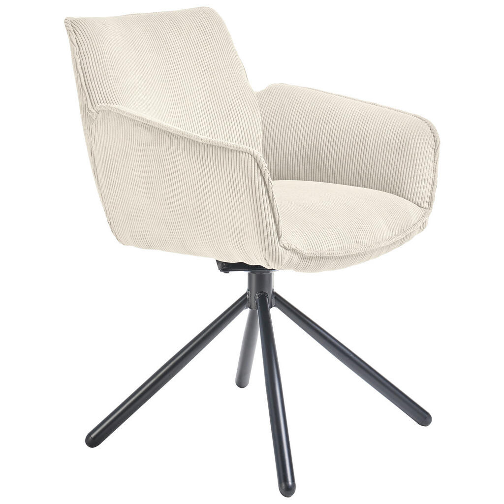 SetOne by Musterring STOLIČKA S PODRÚČKAMI, kord, krémová