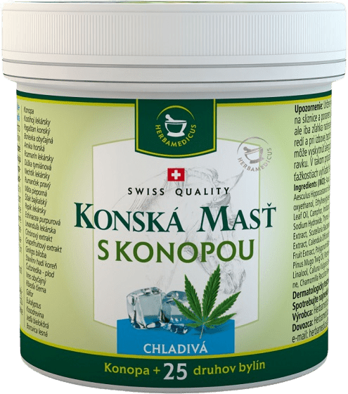 HERBAMEDICUS Konská chladivá masť s konopou 250 ml