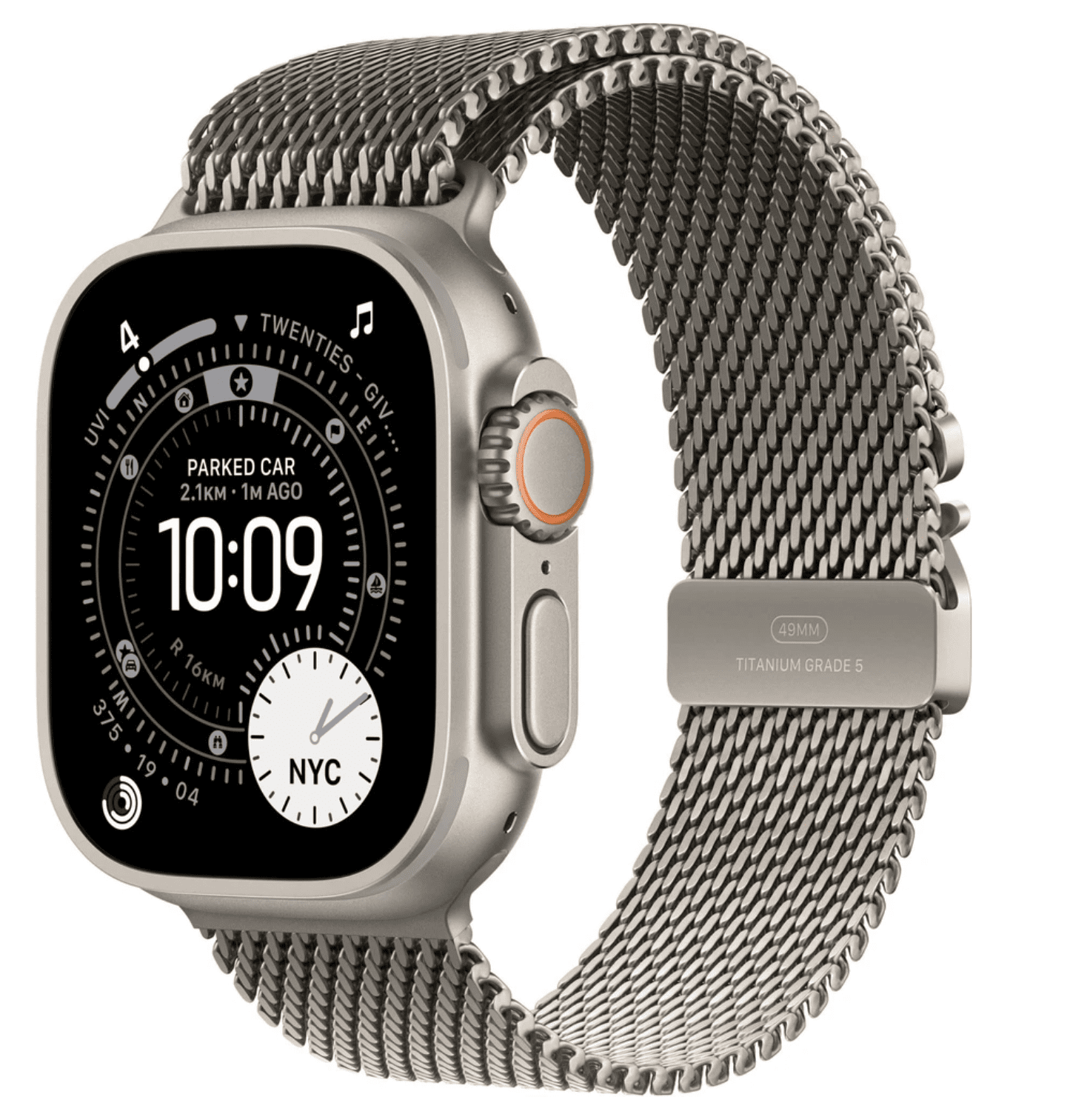 APPLE Watch Ultra 3 GPS + Cellular 49mm prírodný titán - prírodný titánový milánsky ťah - S