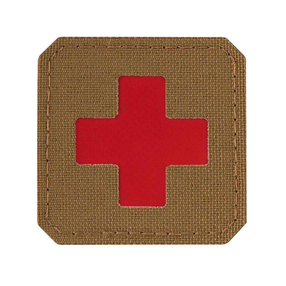 Nášivka M-Tac Medic Cross Laser Cut - coyote-červená